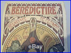 Mucha original affichette publicité bénédictine époque 1900