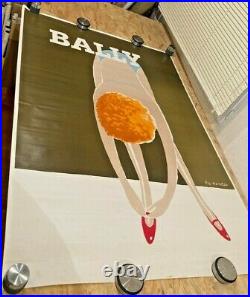 Old Poster Original Bally Shoes Women Signed by Fix-Masseau 1985 Retro