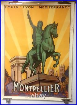 Old Vintage Poster MONTPELLIER Litho PLM Originale de Jean JULIEN 0,80 X 110 Cms