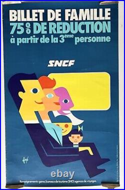 Original SNCF poster Billets de Famille 1973 Foré