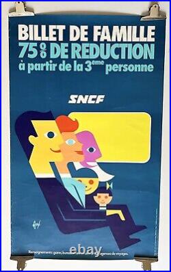 Original SNCF poster Billets de Famille 1973 Foré