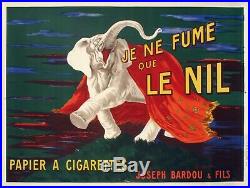 Original Vintage Poster Cappiello L. Je ne fume que le Nil Elephant 1912