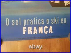 Original poster affiche ancienne ski O SOL PRATICA O SKI EN FRANCA Dubois