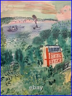 Original vintage Poster SNCF NORMANDIE par Raoul DUFY Lithographie de 1953