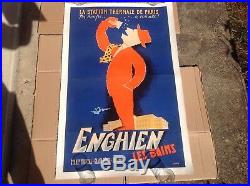 P. Delpire Affiche originale entoilee Enghein les Bains circa 1940-50
