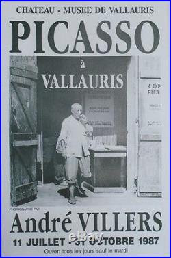PICASSO à VALLAURIS (EXPO 1987)Affiche originale entoilée Photo André VILLERS
