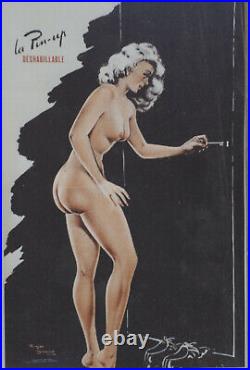 PIN-UP RAT d'HÔTELAffiche originale entoilée Offset Roger BRARD 50-51 34x51cm