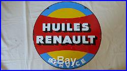 PLAQUE EMAILLE HUILES RENAULT
