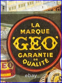 PLV années 20 signé Joë Bridge pour GEO Jambons Conserves cochon