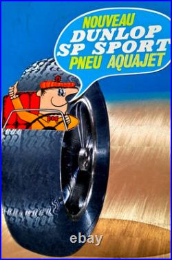 PUBLICITE Maquette INEDITE pour AFFICHETTE Dunlop S. P. Sport Pneu Aquajet
