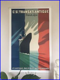 Paul COLIN 1892-1985. Compagnie Gale Transatlantique, French Line. 1952. SBD. 99x62