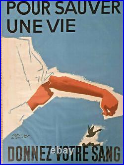 Paul Colin - Donnez Votre Sang Affiche Originale Poster 1968