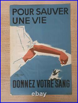 Paul Colin - Donnez Votre Sang Affiche Originale Poster 1968