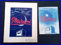Paul Colin / Gouache originale Marconi radios