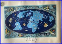 Planisphère Air France Zodiaque Bleu 1962 Lucien Boucher