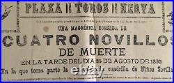 Plaza de Toros Nerva Una magnifica corrida de cuatro novillos de muerte 1895