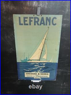 Plv Carton Peinture Lefranc Pour Bateaux 53x33cm Annees 1935