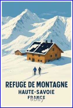 Poster Affiche Refuge Alpes