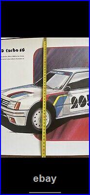 Poster affiche originale peugeot 205 turbo 16 t16 rallye
