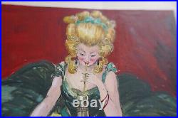 Projet Etiquette Affiche ancienne originale peinture femme alcool