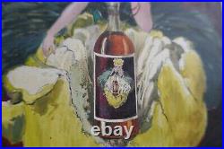 Projet Etiquette Affiche ancienne originale peinture femme alcool