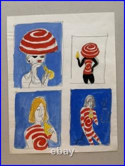 Projet original ORANGINA Bernard VILLEMOT (non signé) années 60