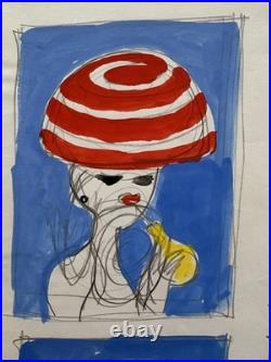 Projet original ORANGINA Bernard VILLEMOT (non signé) années 60
