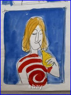 Projet original ORANGINA Bernard VILLEMOT (non signé) années 60