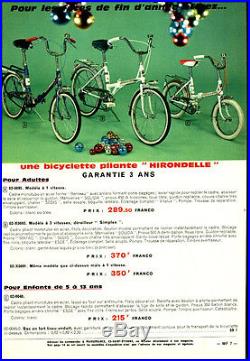 Publicité Ancienne Biclyclette Adulte et Enfant Hirondelle 1970 (P 11)