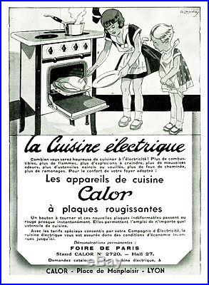 Publicité Ancienne La Cuisine Electrique CALOR 1936 (P 22)