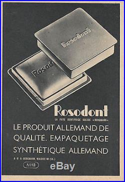 Publicité Ancienne Rosodont Dentifrice produit Allemand -1943 (P. 22)