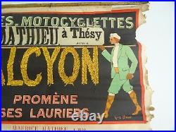 Publicité affiche ancienne CYCLES MOTOCYCLETTES ALCYON art populaire vélo