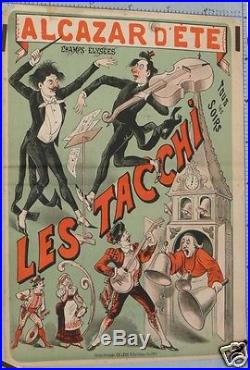 R44 Affiche Ancienne Clown Cabaret Alcazar Dété Champs Elysees Paris Les Tacchi