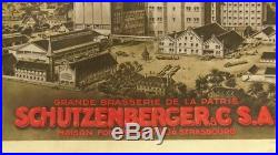 RARE AFFICHE GRANDE BRASSERIE DE LA PATRIE SCHUTZENBERGER & Cie S. A STRASBOURG