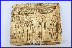 RARE ANCIEN ÉGYPTIEN ANTIQUE Isis, Osiris, Ramsès avec Tut et Nefertari Stella