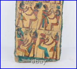 RARE ANCIEN ROI EGYPTIEN ANTIQUE RAMSÈS II et sa femme Nefertari Wood Stella