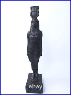 RARE ANTIQUE ANCIENNE ÉGYPTIENNE Statue Déesse Isis Debout Tenant La Clé De