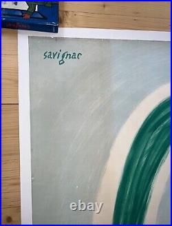RARE Affiche Ancienne Savignac Perrier Savignac (1950s) entoilee