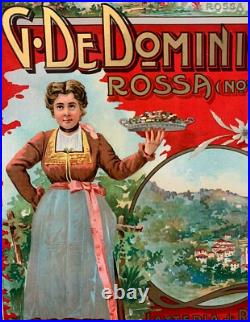 RARE Affiche CHROMOLITHOGRAPHIE de 1900 /1906 CHOCOLATE MONTE ROSA 030 X 055cms