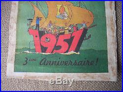 RARE Affiche TINTIN 3èm Anniversaire 1951
