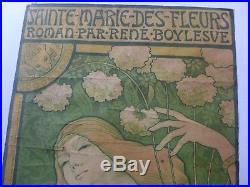 RARE Affiche ancienne PAUL BERTHON Art Nouveau SAINTE -MARIE-DES-FLEURS