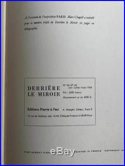 RARE DERRIERE LE MIROIR 1954 MARC CHAGALL 1954 N 66-67-68 LITHOGRAPHIES complet