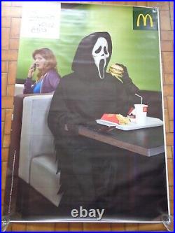 RARE FRENCH POSTER SCREAM Mc Donald's 119x175cm Ghostface Affiche publicitaire