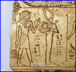 RARES AILES ANCIENNES ÉGYPTIENNES ISIS Osiris avec Ramsès et Nefertari Stella