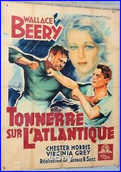 ROGER SOUBIE AFFICHE FILM TONNERRE SUR L ATLANTIQUE WALLACE BERRY ci 1939