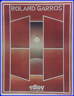 ROLAND GARROS 1982 Affiche originale entoilée FOLON 62x79cm