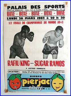 Rafiu King Sugar Ramos Boxe Palais Des Sports Affiche Originale 1962