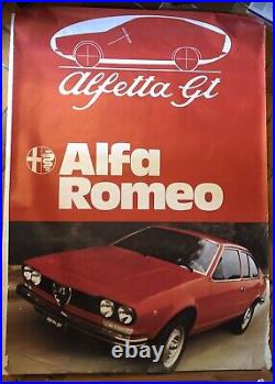 Rare Affiche Automobile Vintage alfa romeo alfetta gt 137 X 98 Cm