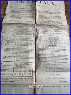 Rare Affiche Courses De Chevaux Corrèze 1824 / Le Prefet Le Baron Finot