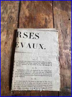 Rare Affiche Courses De Chevaux Corrèze 1824 / Le Prefet Le Baron Finot